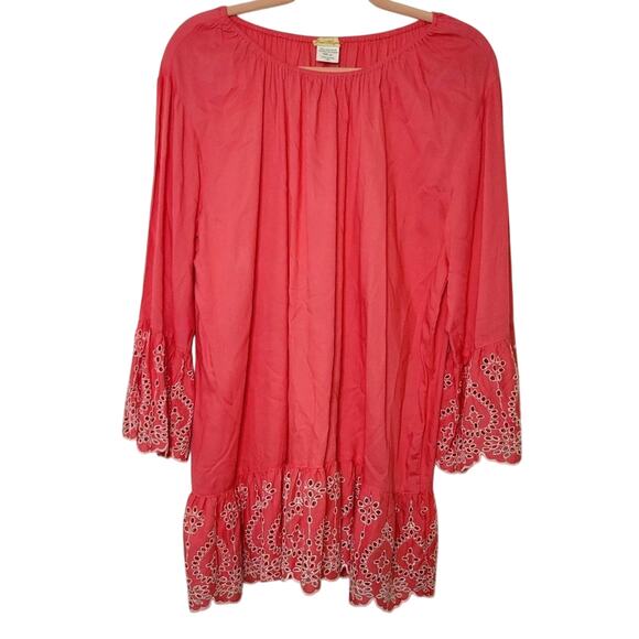Sweet Magnolia Tops - Sweet Magnolia Prairie Barbiecore Oversized Tunic Viscose Dress XL